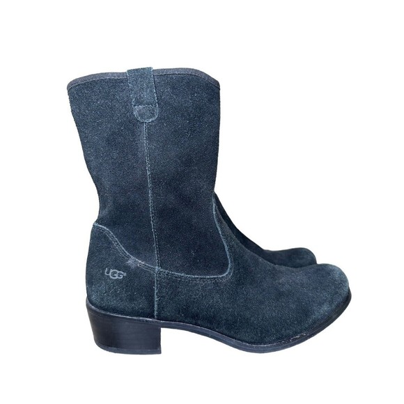 UGG Shoes - UGG Australia black suede boots, rionni slouch mid calf Cowboy boots Size 5